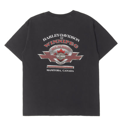 00s モーターサイクル エンブレム クルーネック Tシャツ カナダ製