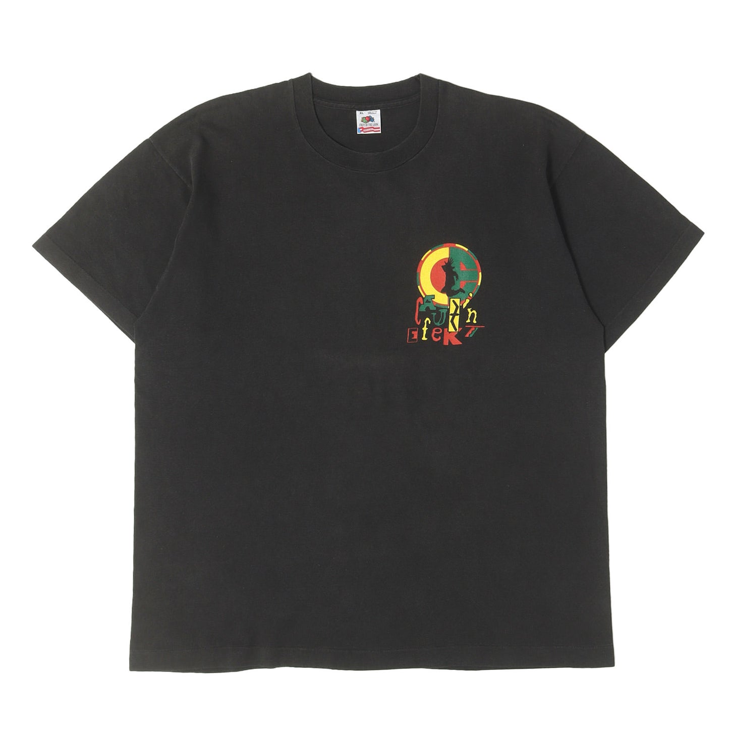 90s ラスタカラー グラフィックプリント クルーネック Tシャツ / USA製 FRUIT OF THE LOOM