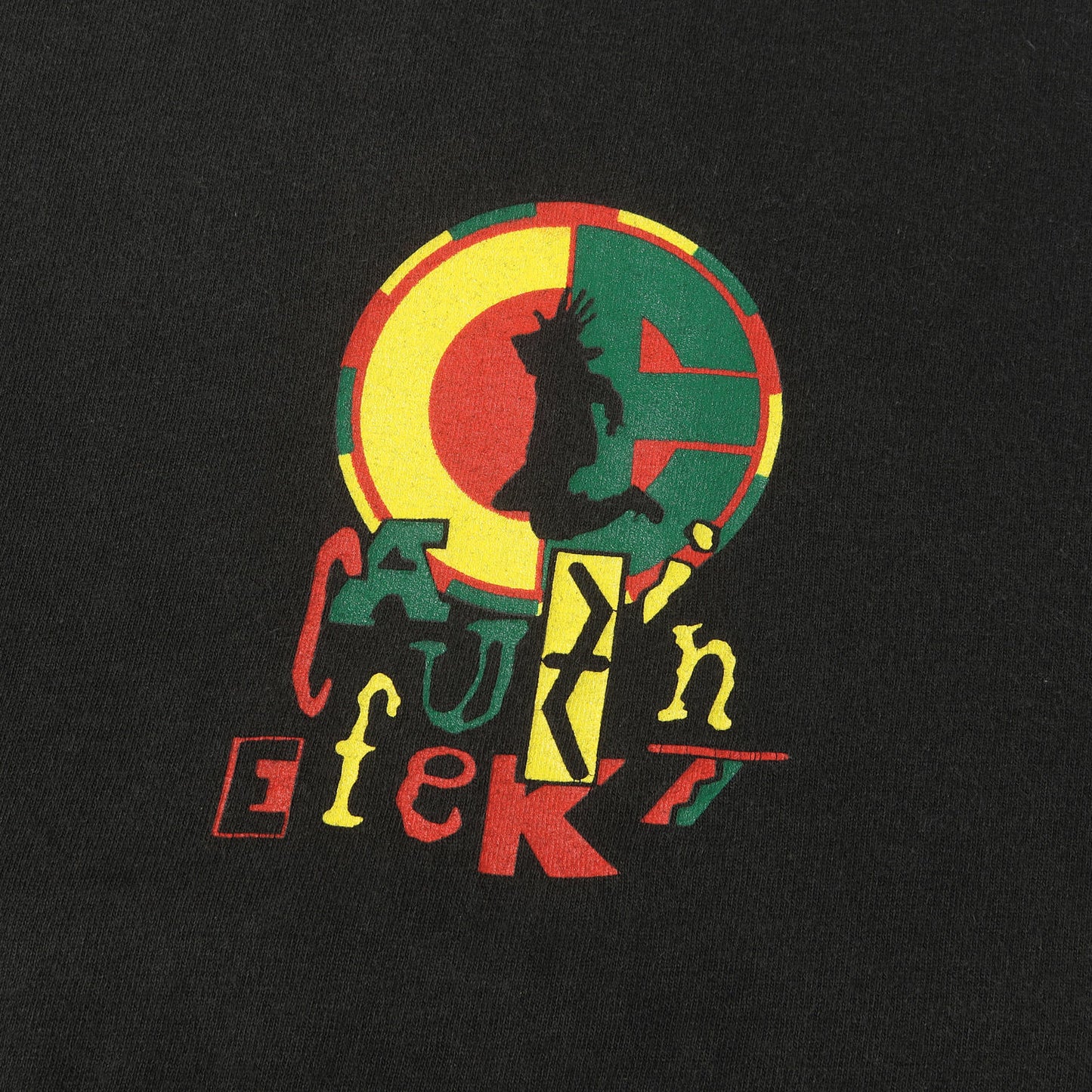 90s ラスタカラー グラフィックプリント クルーネック Tシャツ / USA製 FRUIT OF THE LOOM