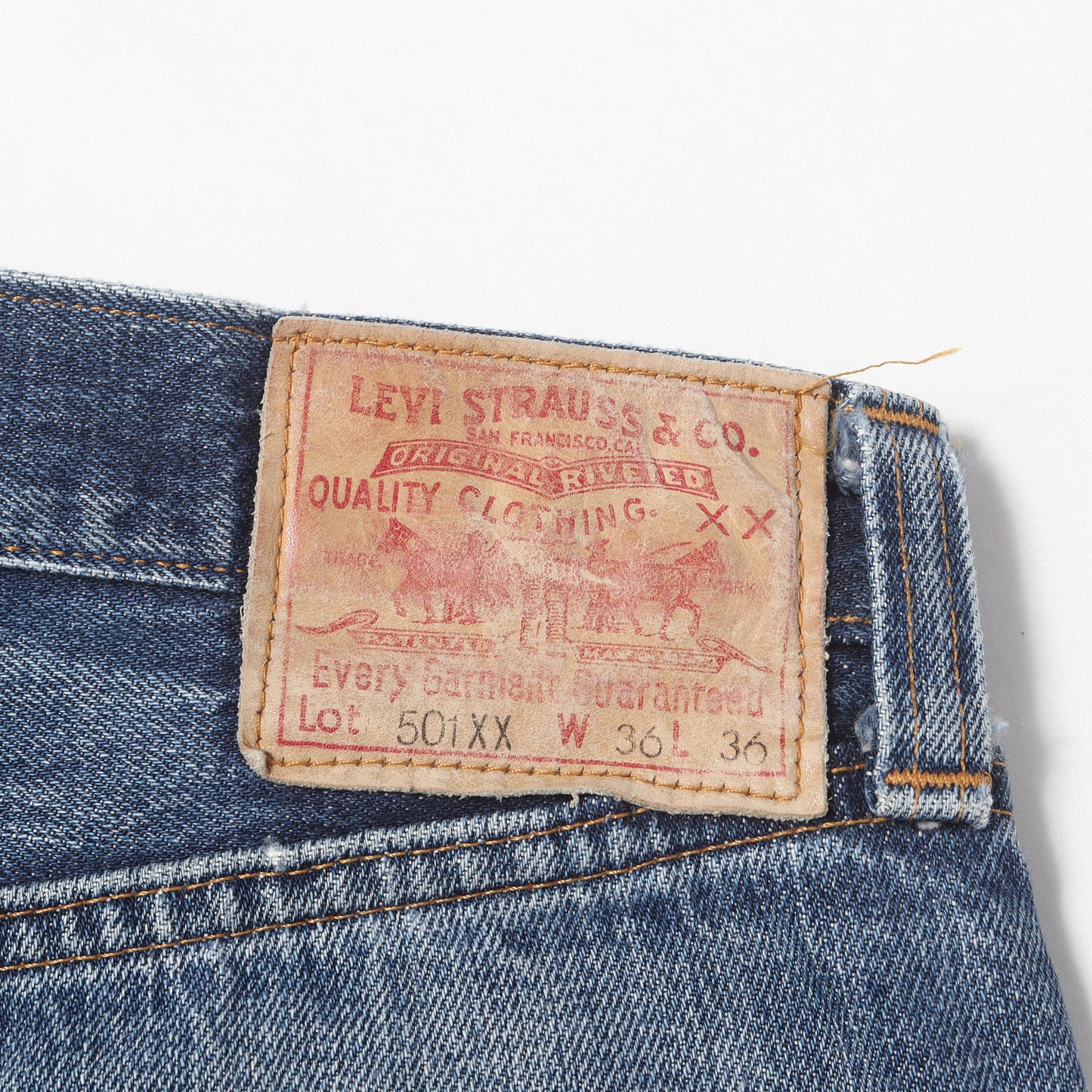 [雰囲気抜群] 00s 1947年復刻 501XX デニムパンツ / USA製 47501-0114 バレンシア工場 ボタン裏刻印555