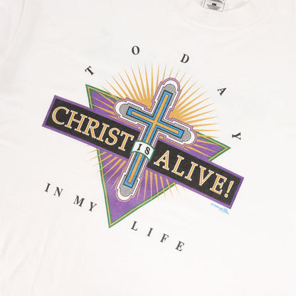 90s ジーザス クロスプリント Tシャツ / FRUIT OF THE LOOM