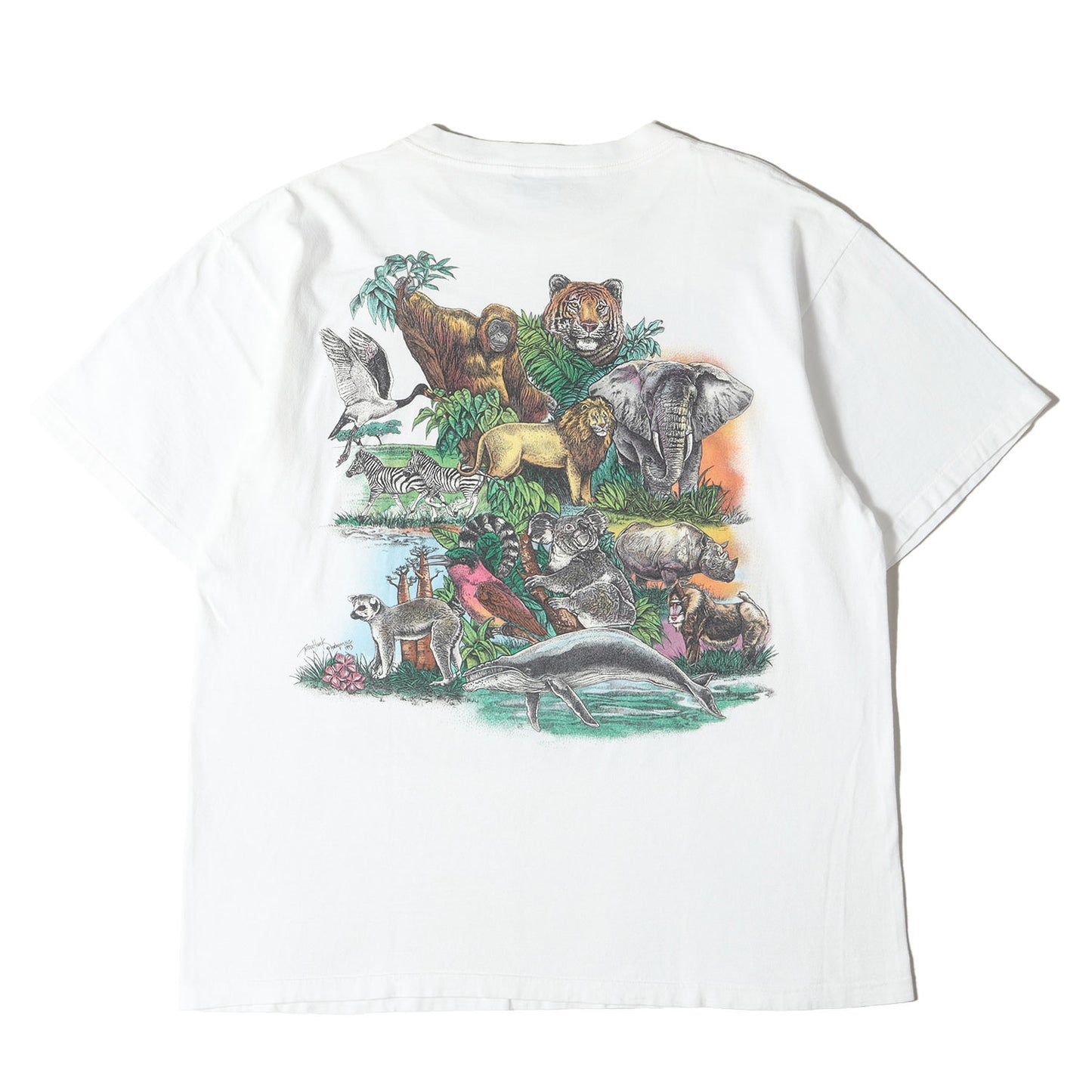 90s WWF アニマル 両面プリント Tシャツ / USA製 動物 世界自然保護基金