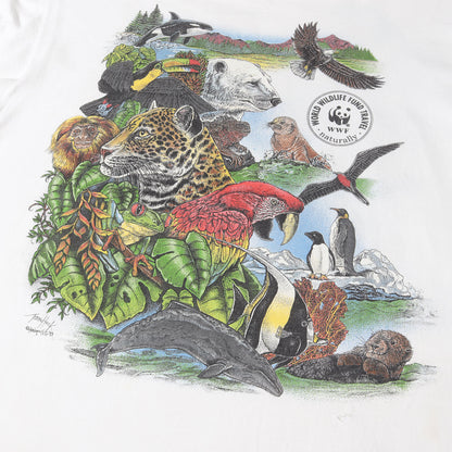 90s WWF アニマル 両面プリント Tシャツ / USA製 動物 世界自然保護基金