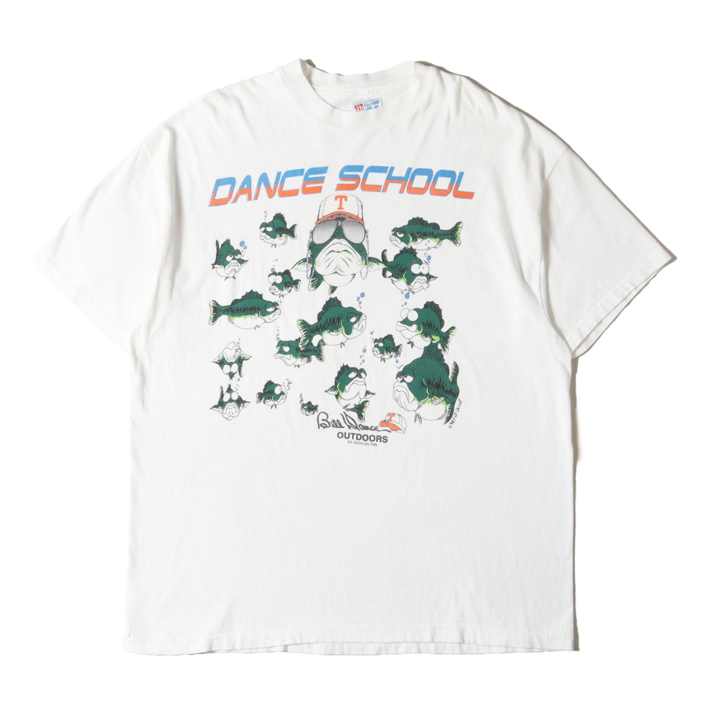 90s ブラックバス イラスト Tシャツ / USA製 Hanes