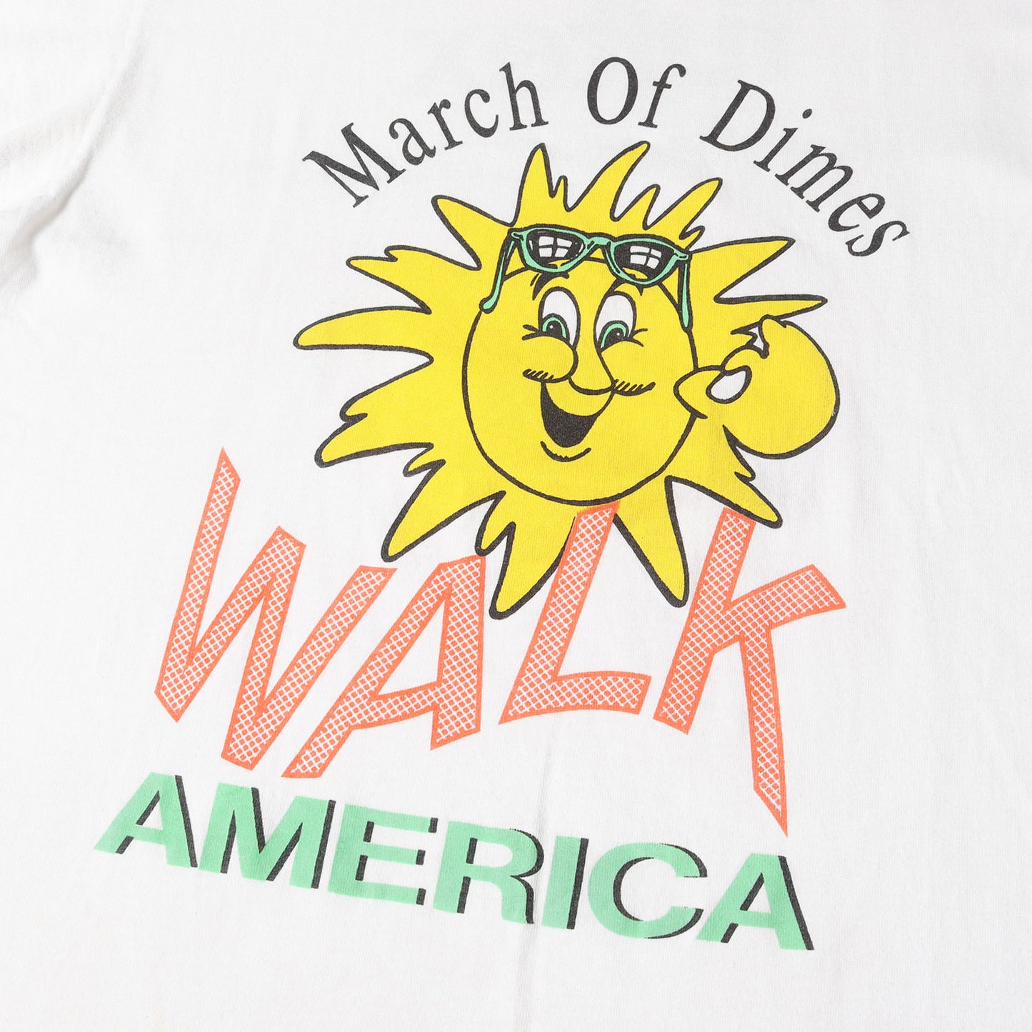 90s サンキャラクター 両面プリント Tシャツ / USA製 March of Dimes TULTEX
