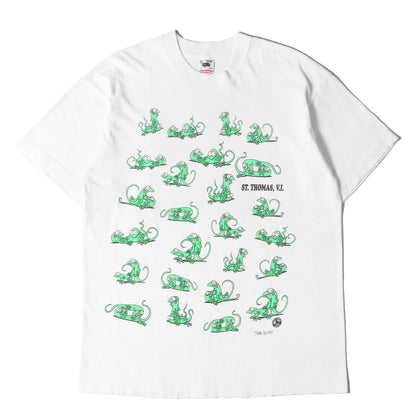 90s カメレオン 四十八手 両面プリント Tシャツ / USA製 FRUIT OF THE ROOM