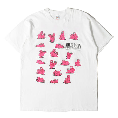 90s ブタ 四十八手 両面プリント エロ Tシャツ / USA製 FRUIT OF THE ROOM