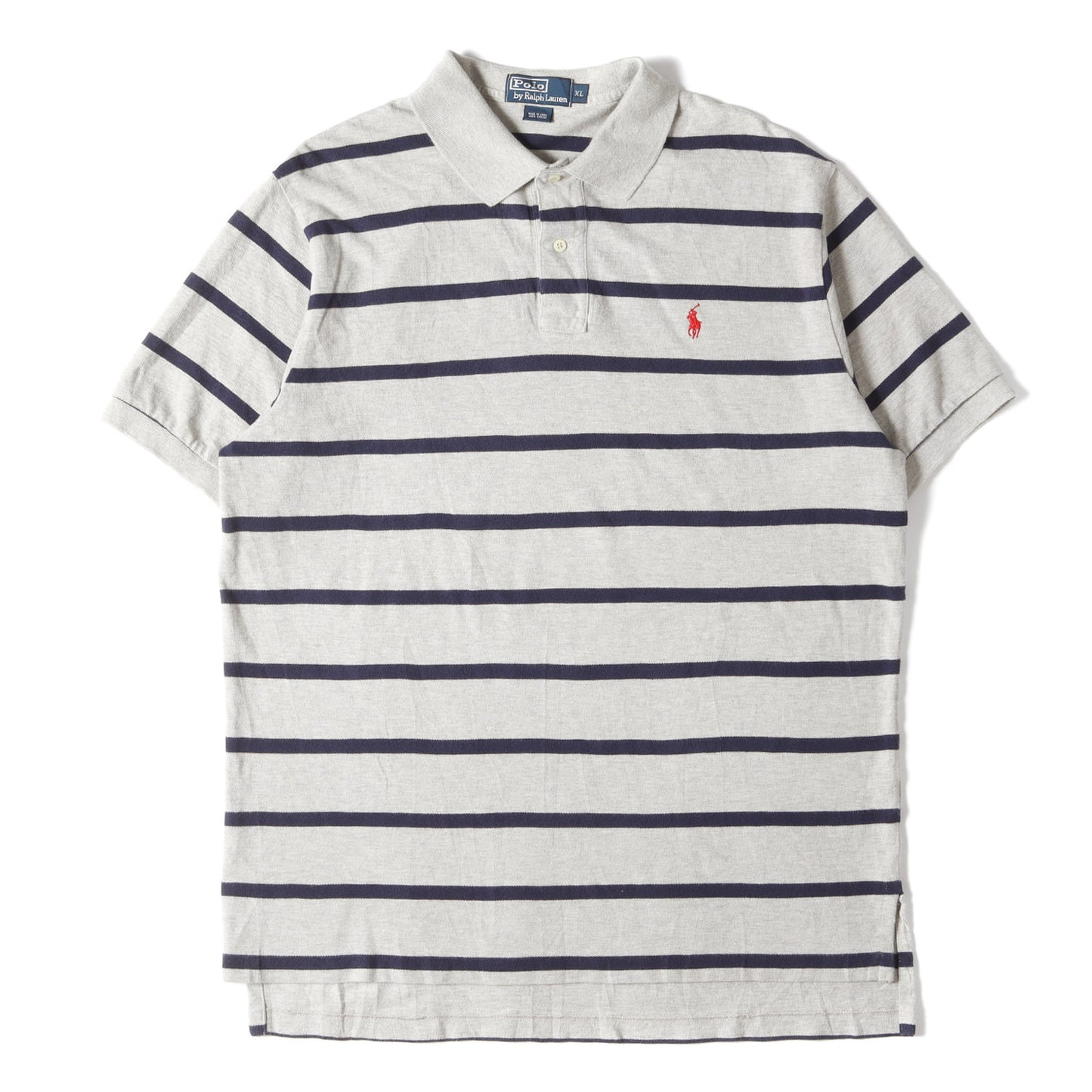 90s - 00s ワンポイント 鹿の子 ボーダー ポロシャツ / オールドラルフローレン ビッグサイズ