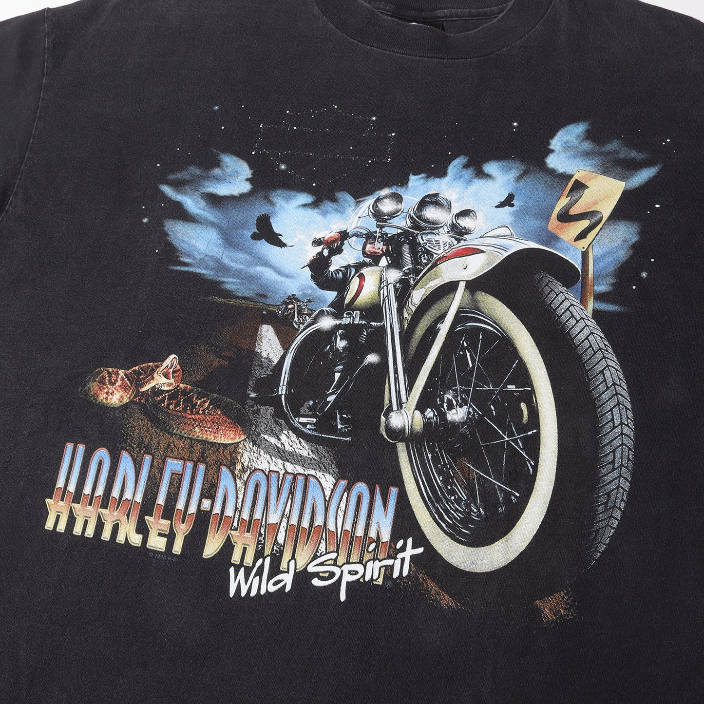 90s バイカー スネーク 両面プリント Tシャツ / 90年代 USA製 R.K. STRATMAN