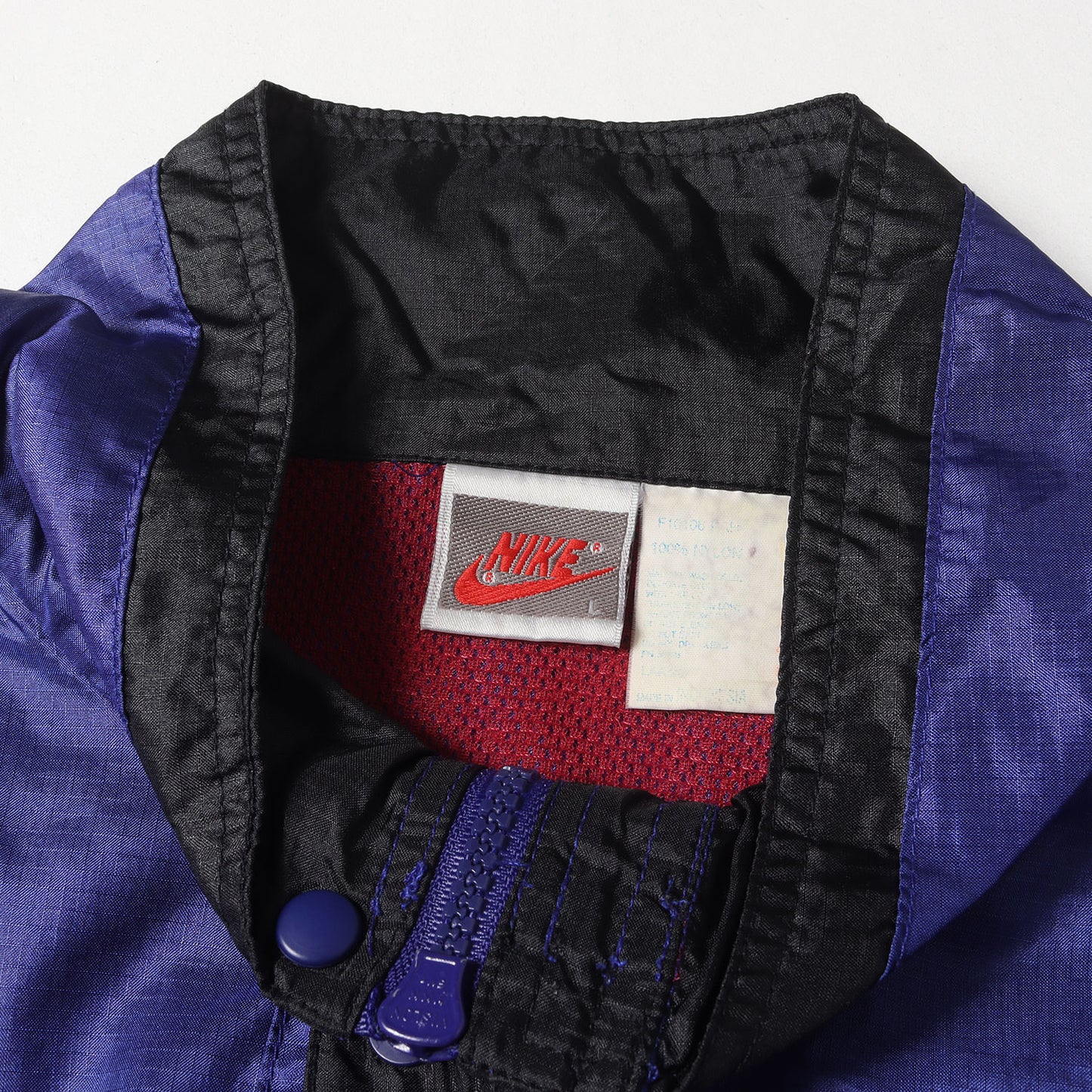 90s スウッシュ刺繍 ハーフジップ ナイロン トレーニングジャケット / 90年代 銀タグ