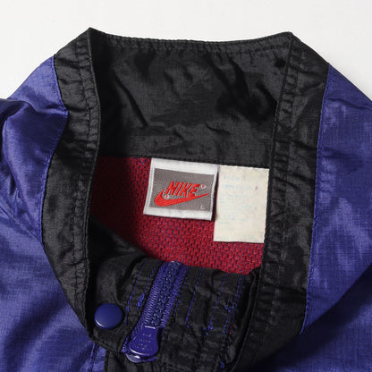 90s スウッシュ刺繍 ハーフジップ ナイロン トレーニングジャケット / 90年代 銀タグ