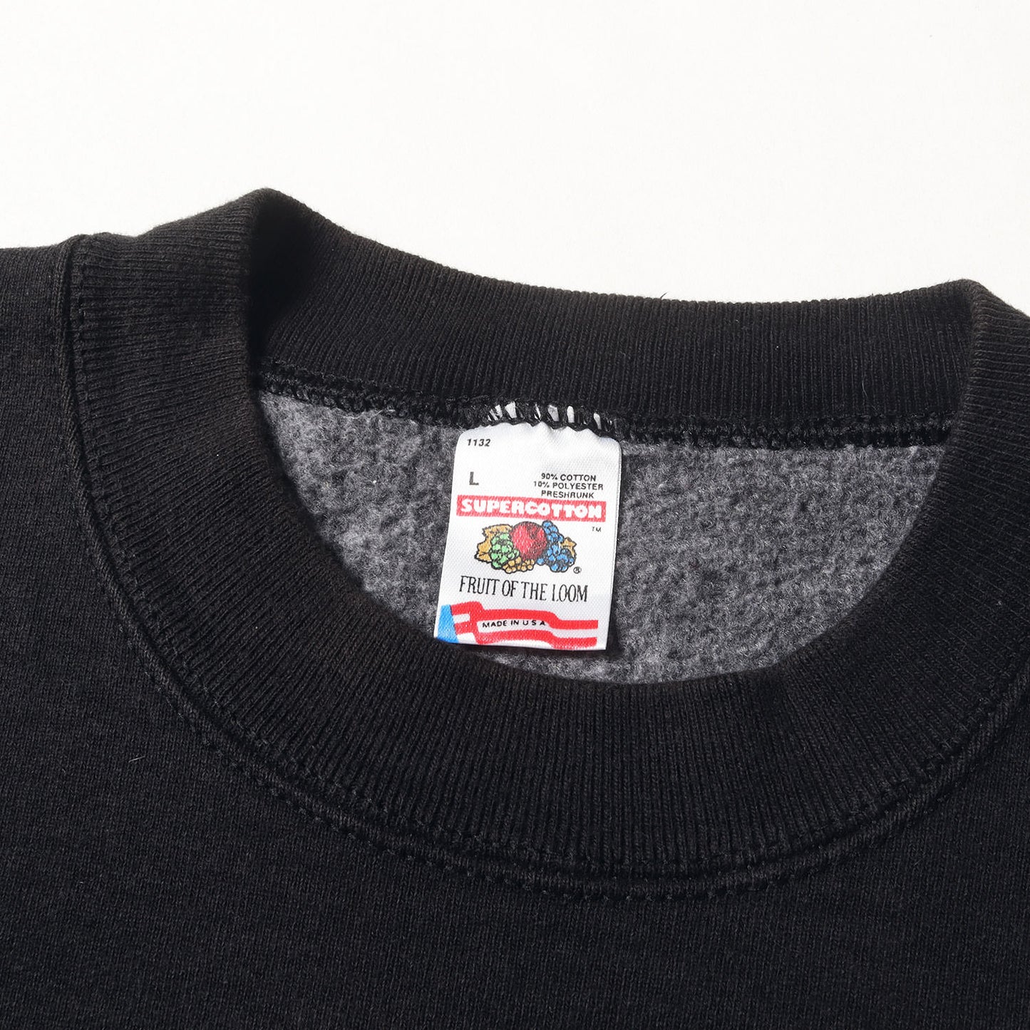 90s しろくま刺繍 スーパーコットン セットイン スウェットシャツ / USA製 FRUIT OF THE ROOM