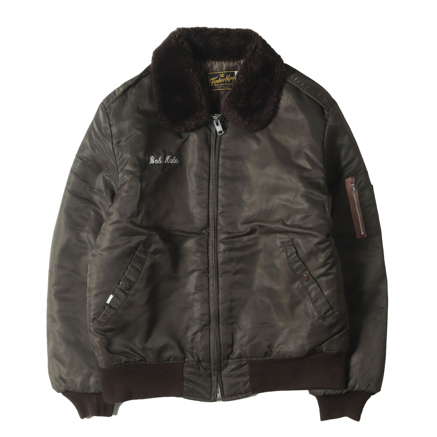 70s B-15タイプ ナイロン フライトジャケット 民間品 / USA製 TIMBER KING