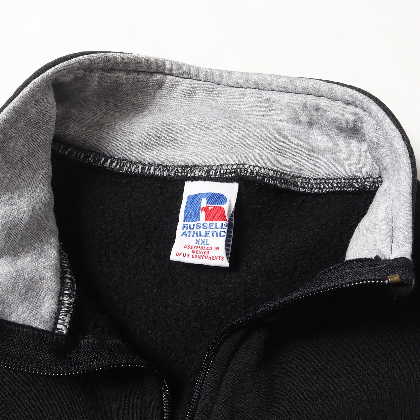 90s 無地 立ち襟 スウェット フルジップ トラック ジャケット / メキシコ製 Russell