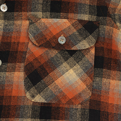 50s オンブレチェック オープンカラー ボード ウール シャツ / USA製 SHANHOUSE WEATHER WINNERS