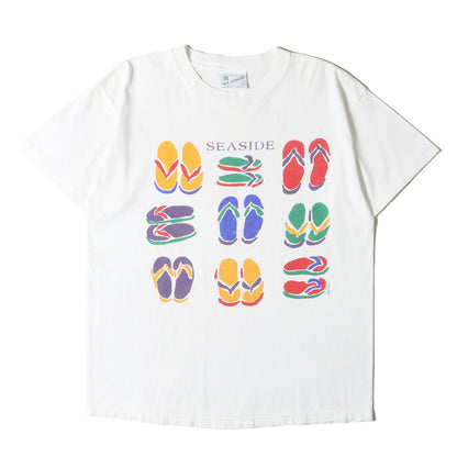90s ビーチサンダル イラスト Tシャツ / USA製 SGT.LEISURE