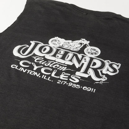 80s 3D EMBLEM バイカー ショップロゴ 両面プリント カットオフ Tシャツ / USA製 3Dエンブレム