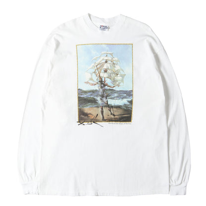 [船を持つ男] 90s Salvador Dali アートプリント ロングスリーブTシャツ / USA製 サルバドール・ダリ