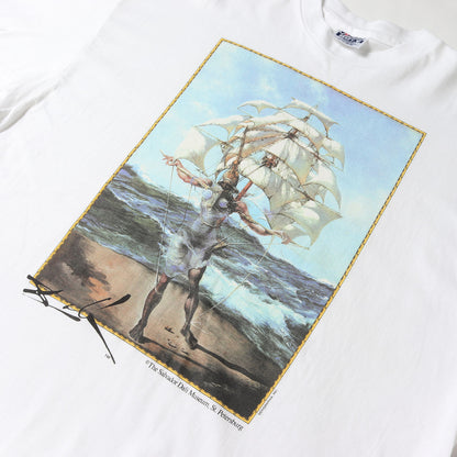 [船を持つ男] 90s Salvador Dali アートプリント ロングスリーブTシャツ / USA製 サルバドール・ダリ