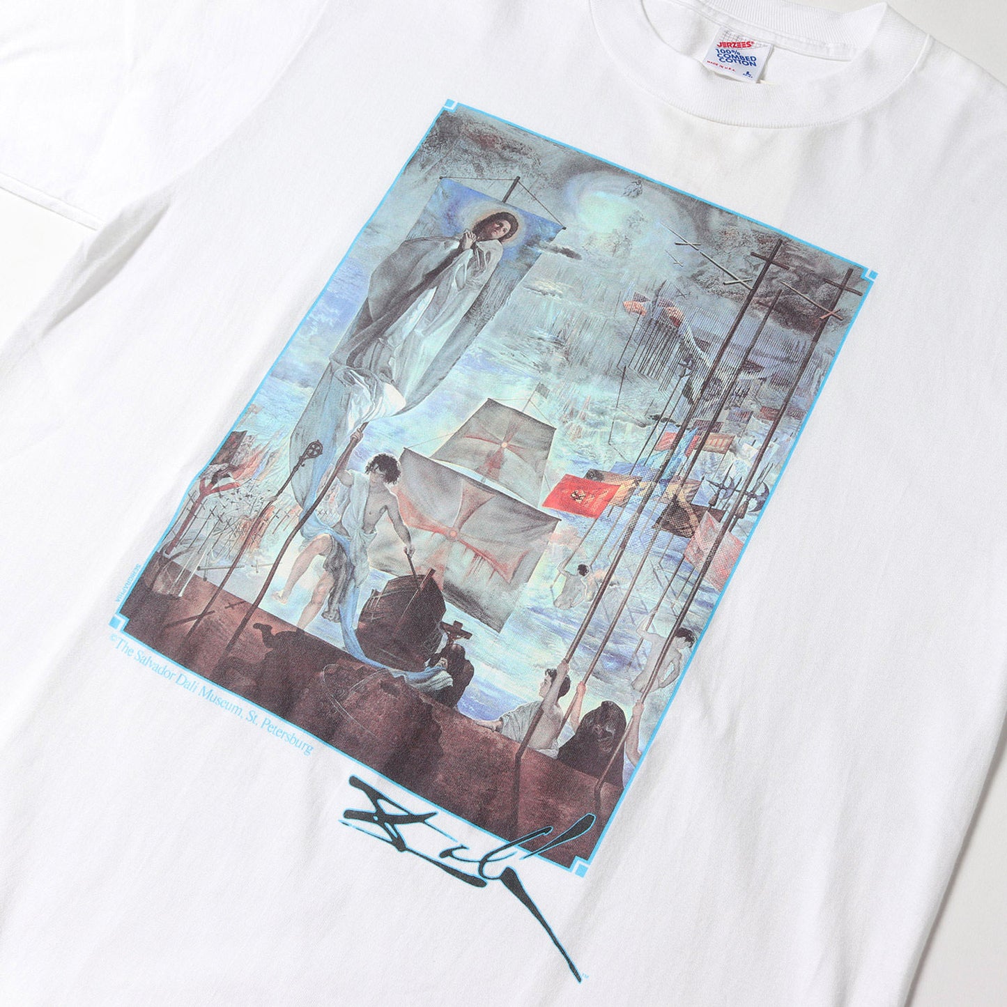 [コロンブスによるアメリカの発見] 90s Salvador Dali アートプリント Tシャツ / USA製 サルバドール・ダリ