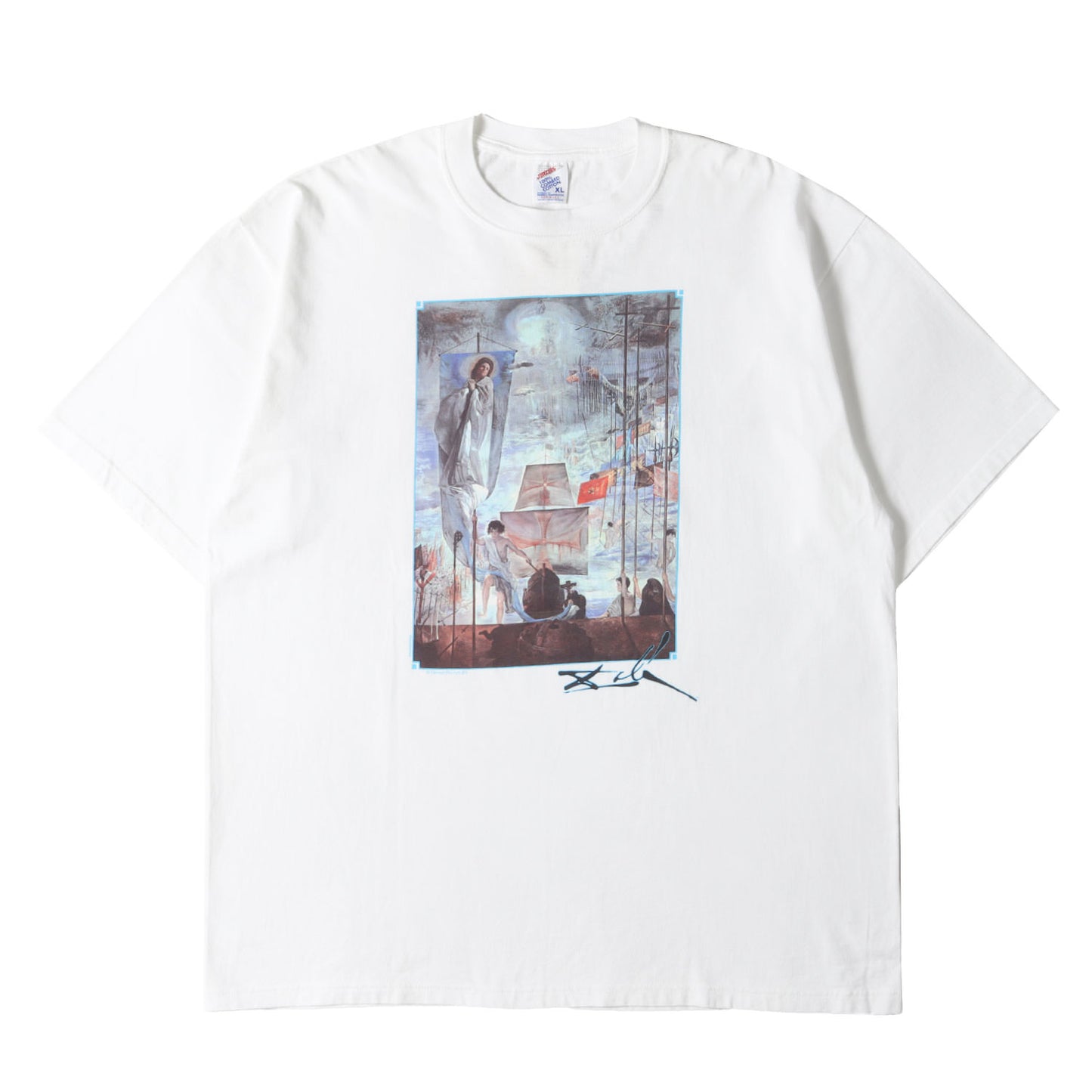 [コロンブスによるアメリカの発見] 90s Salvador Dali アートプリント Tシャツ / USA製 サルバドール・ダリ