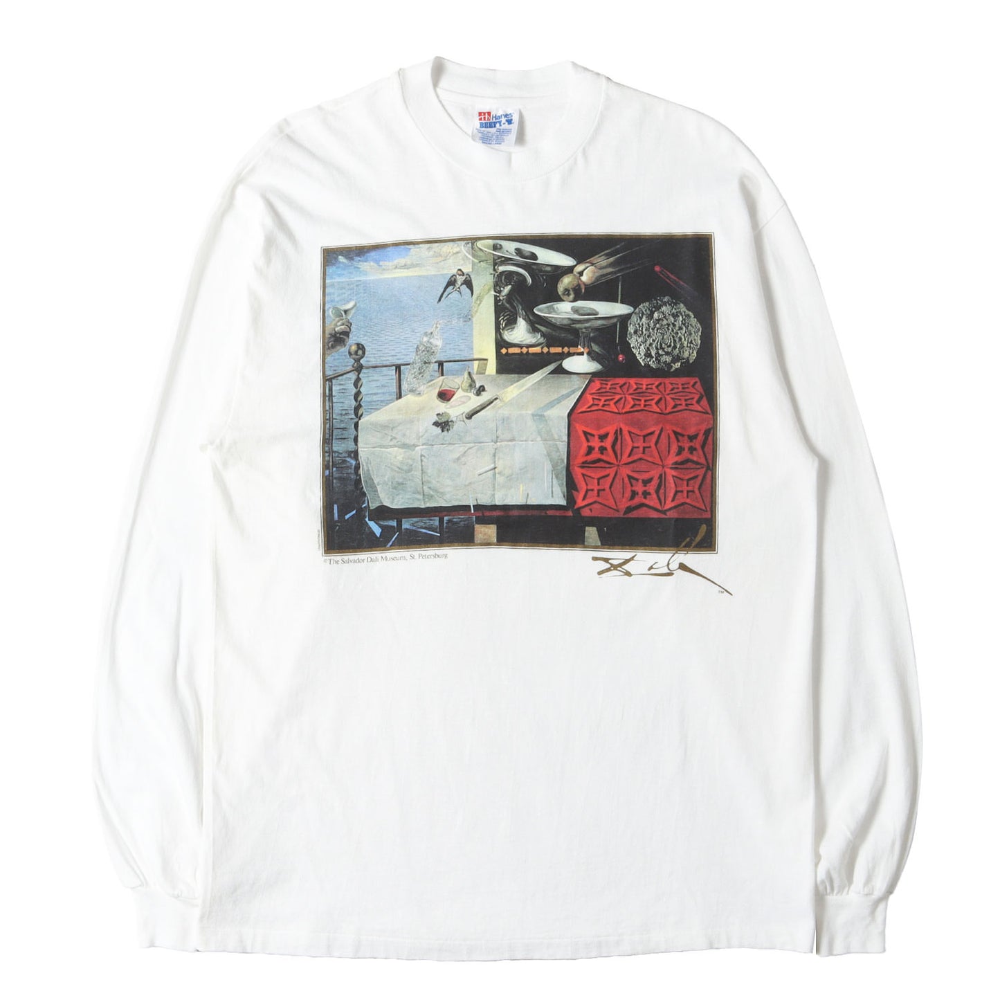[素早く動いている静物] 90s Salvador Dali アートプリント ロングスリーブTシャツ / USA製 サルバドール・ダリ
