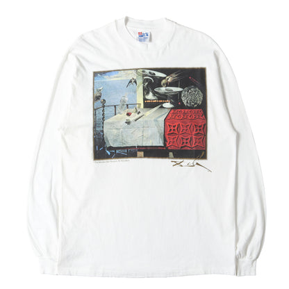[素早く動いている静物] 90s Salvador Dali アートプリント ロングスリーブTシャツ / USA製 サルバドール・ダリ