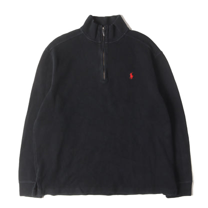 00s ポニー刺繍 ハーフジップ リブ スウェットシャツ