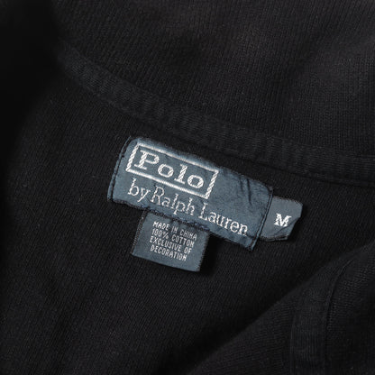 00s ポニー刺繍 ハーフジップ リブ スウェットシャツ