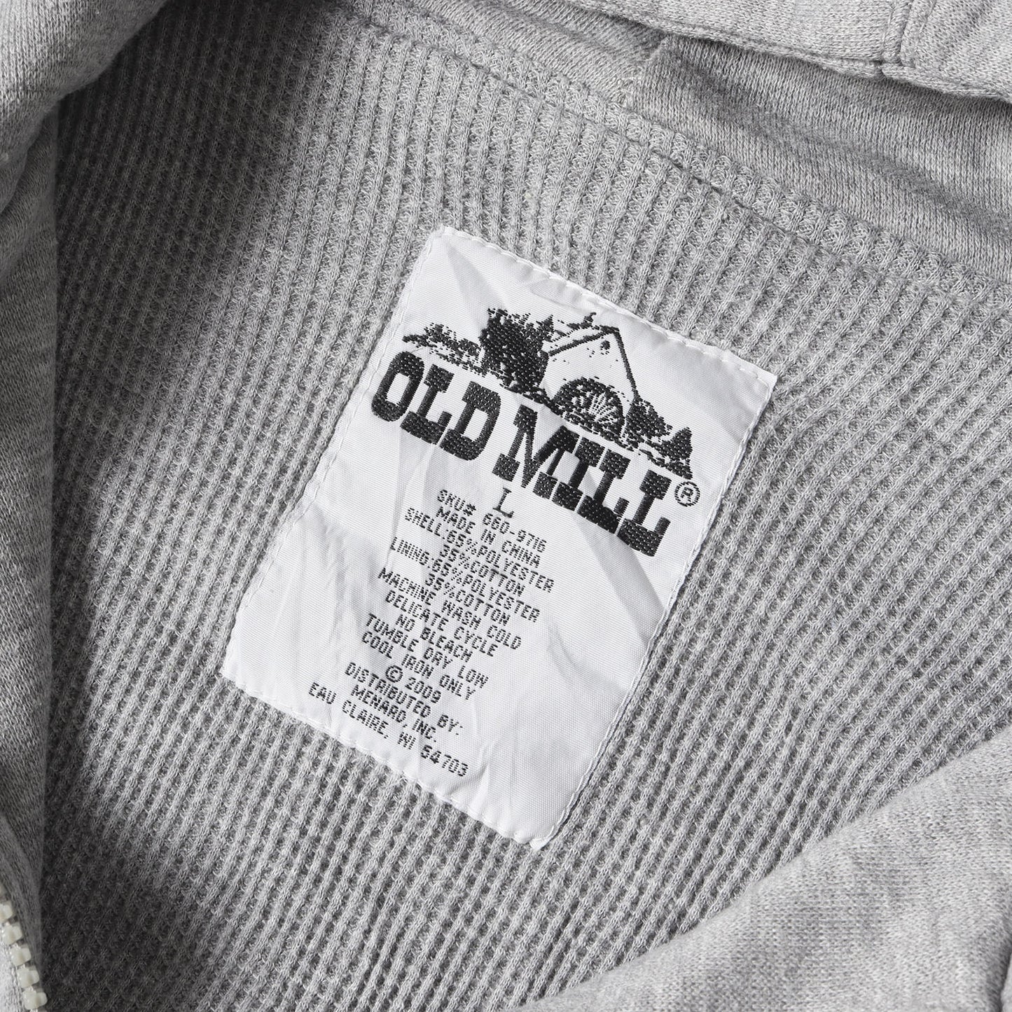 00s ライナーサーマル付き 無地 フルジップ スウェット パーカー / OLD MILL