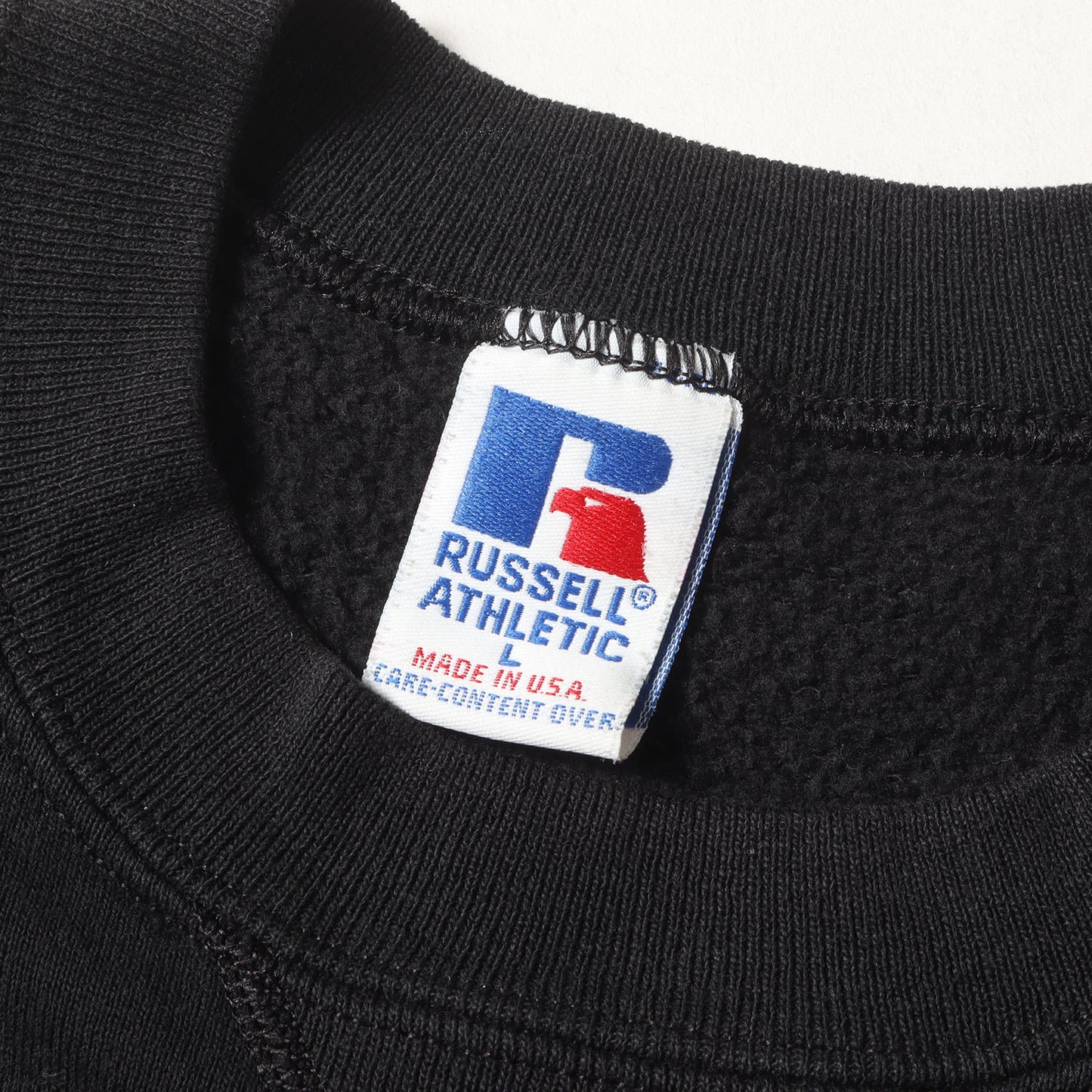 90s ロゴ刺繍 前V セットイン スウェットシャツ / USA製 Russell
