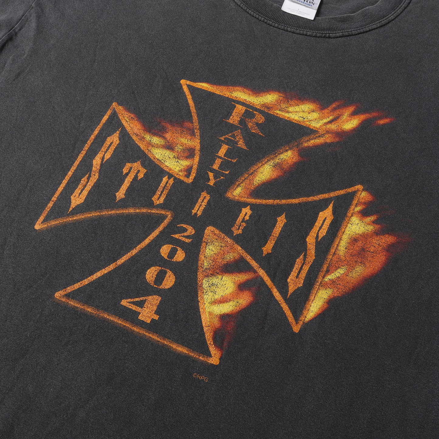 00s STURGIS 2004 フレイム アイアンクロス Tシャツ / メキシコ製 GILDAN