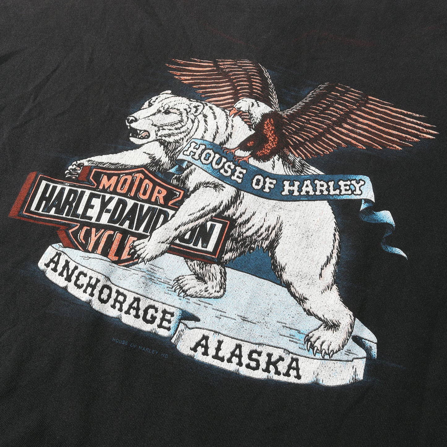 90s イーグル ホワイトベア ヘンリーネック Tシャツ / USA製 RK Stratman