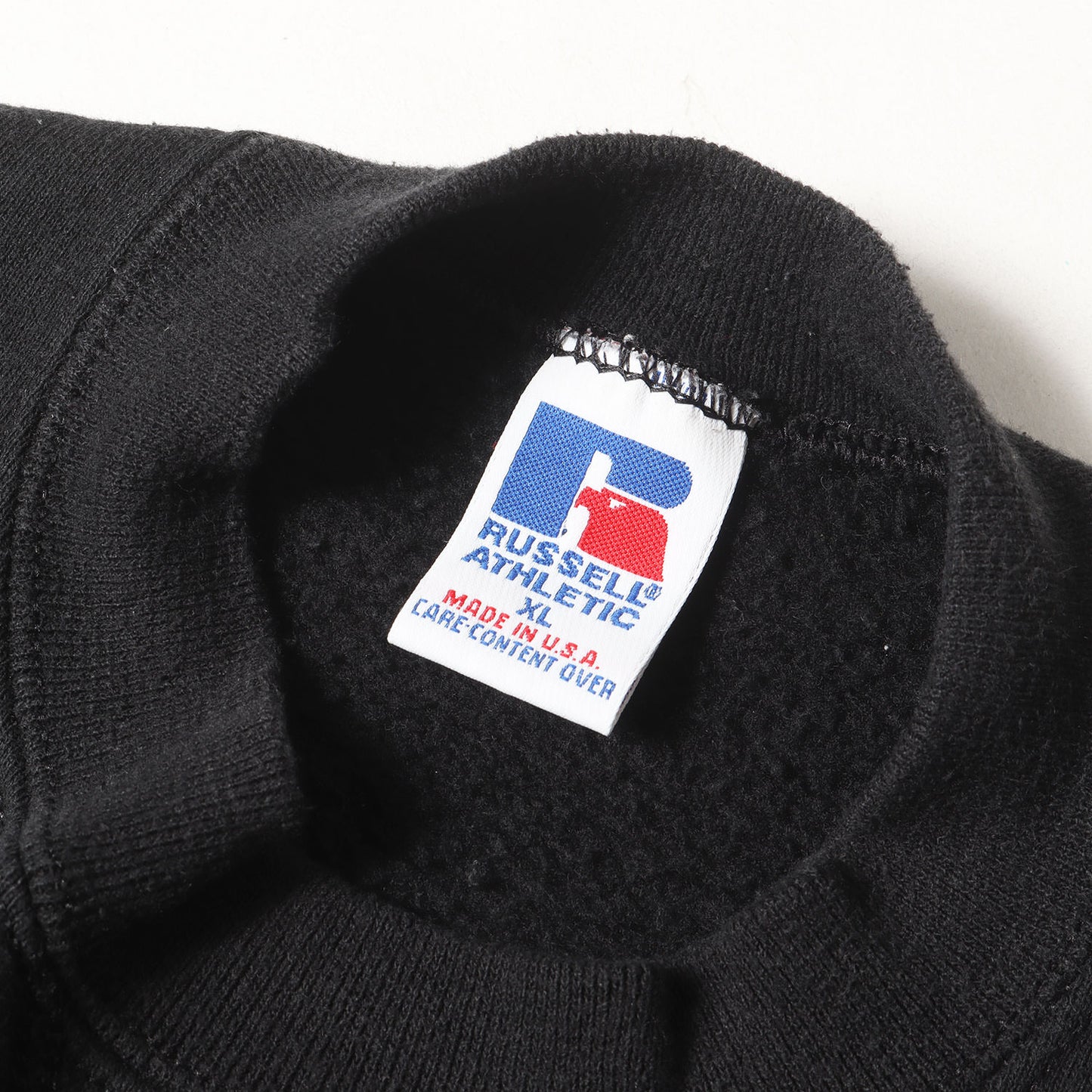 90s カレッジ プリント 前V セットイン スウェットシャツ / USA製 Russell