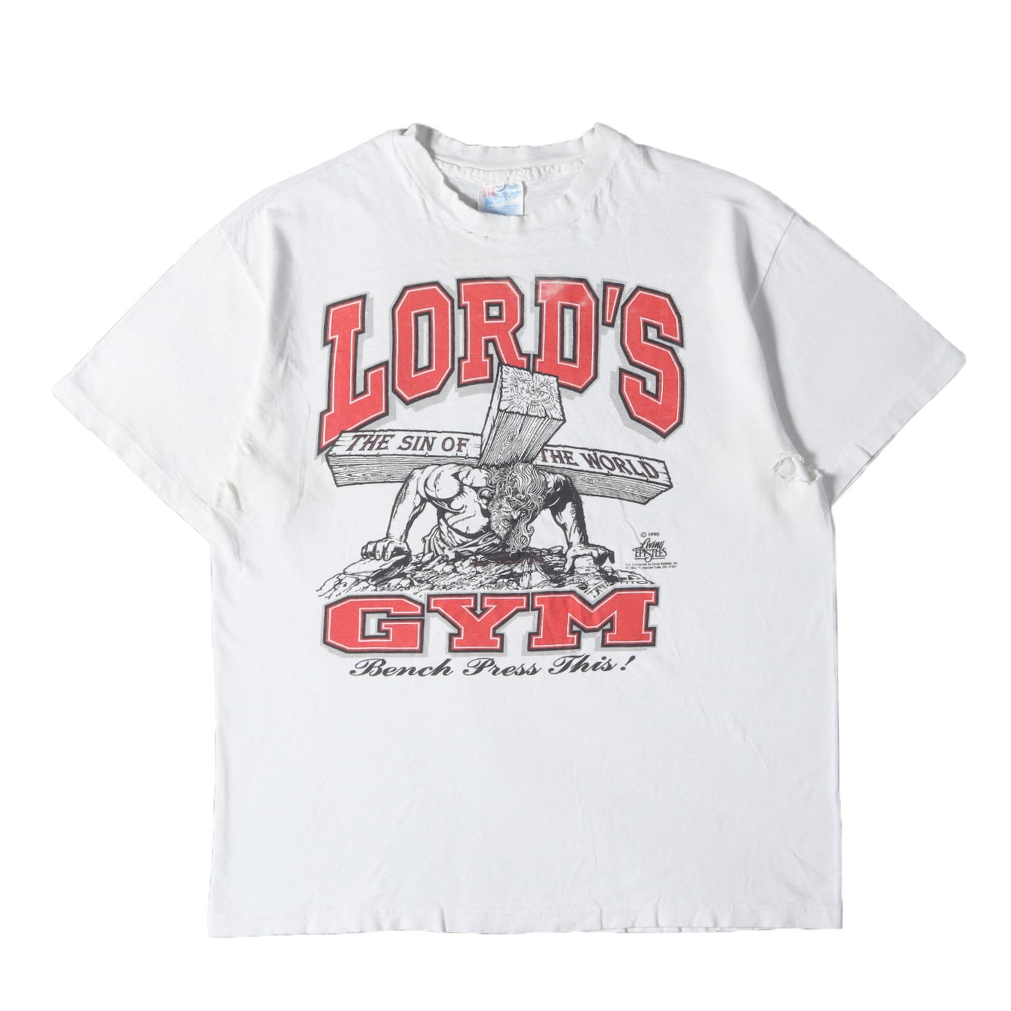 [雰囲気抜群] 90s LORD'S GYM LIVING EPISTLES ジーザス Tシャツ / USA製 Hanes