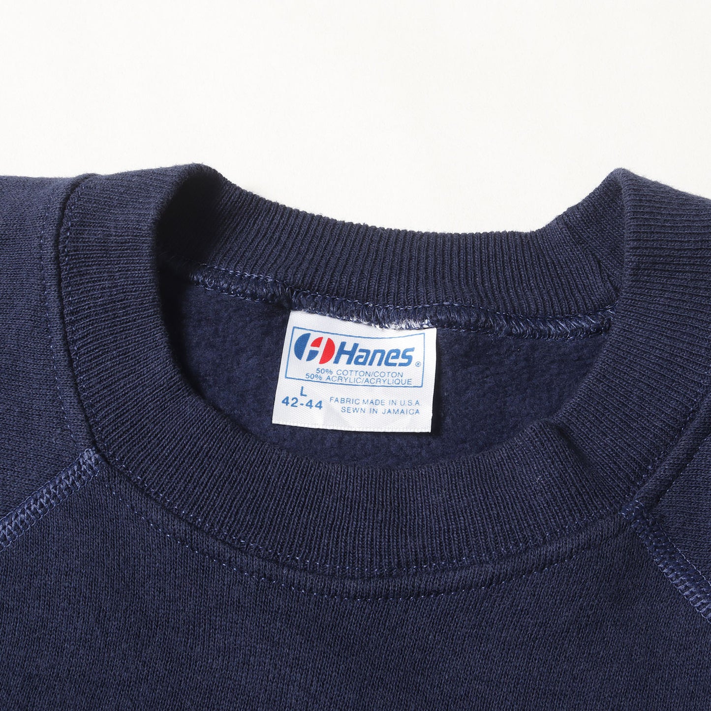 80s ロゴ刺繍 ラグラン スウェットシャツ / USA製 Hanes ヘインズ