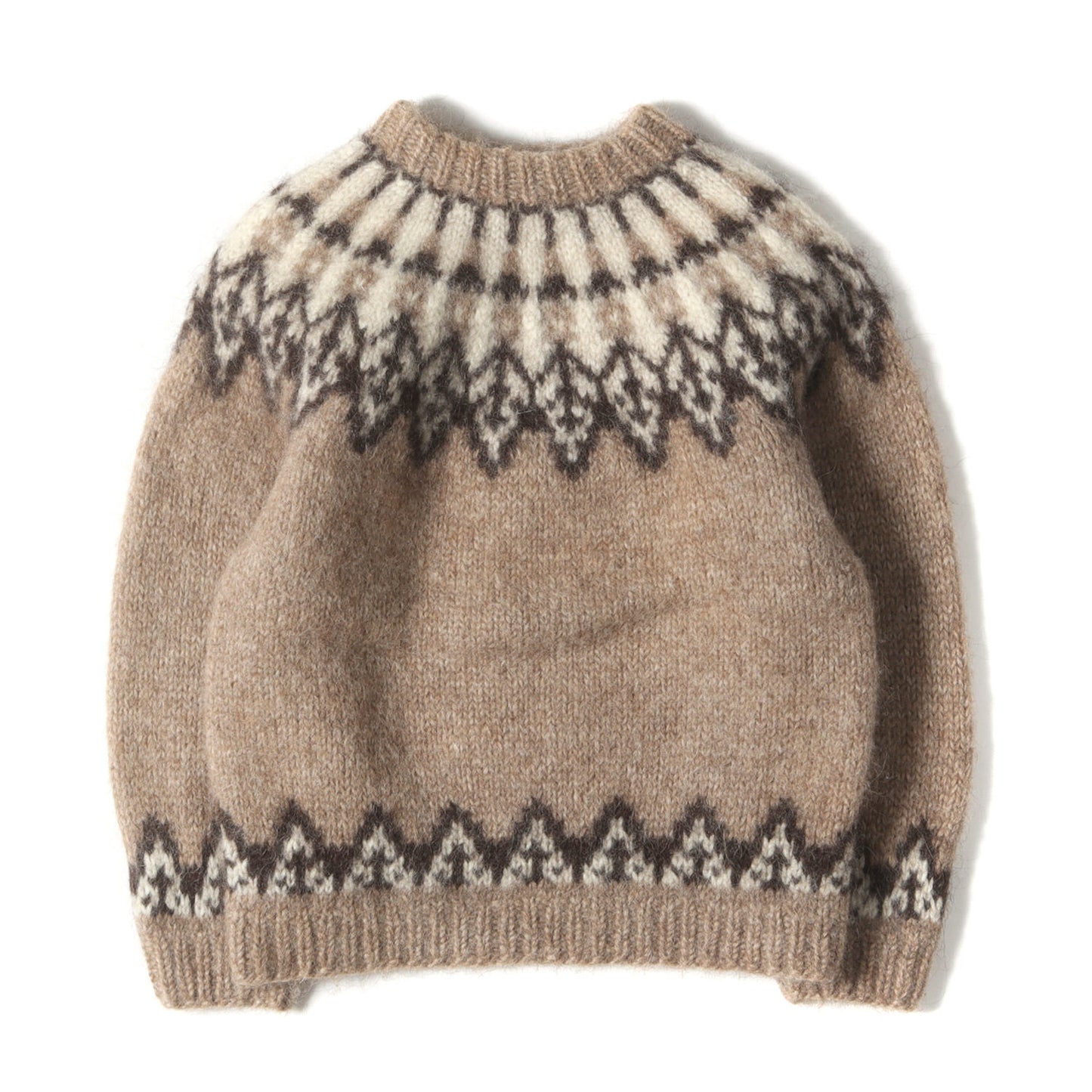 90s ノルディック柄 モックネック ウールニット